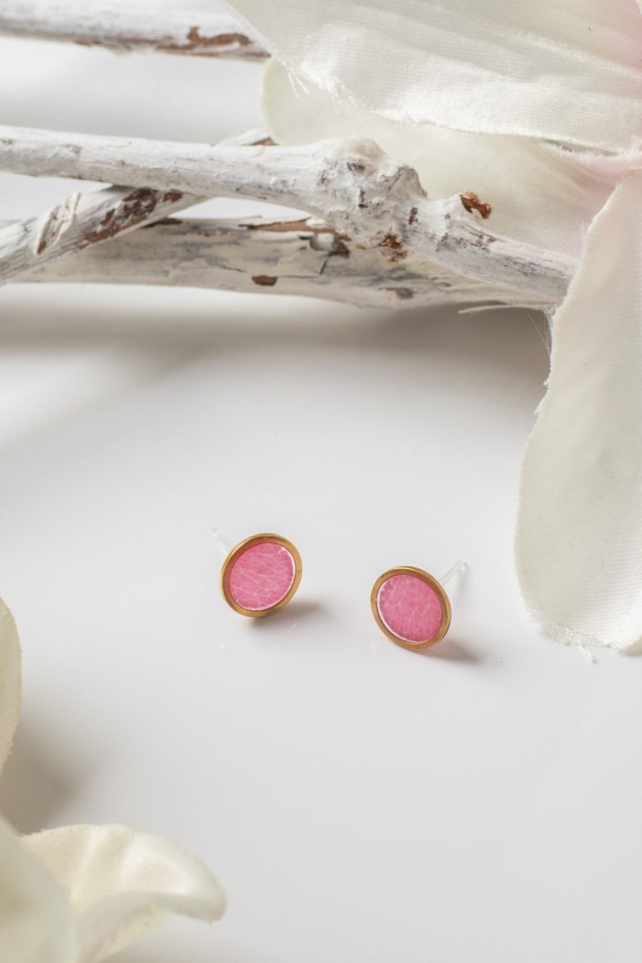 Ohrstecker Punkte Rose Rosa 2