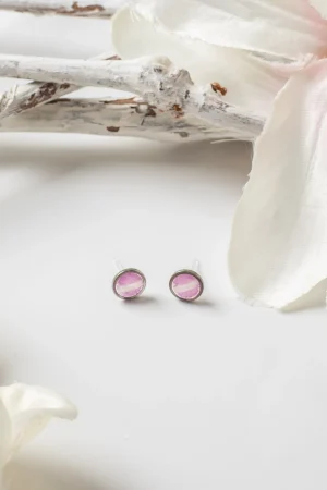 Ohrstecker Resin Punkte Rose Pink Verlauf