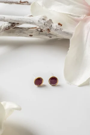 Ohrstecker Resin Punkte Rose Pink Dunkel