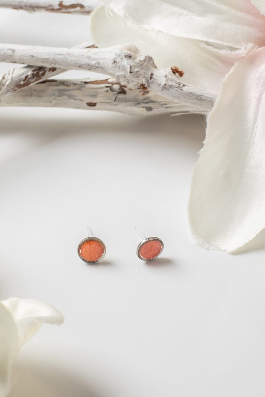 Ohrstecker Resin Punkte Rose Peach