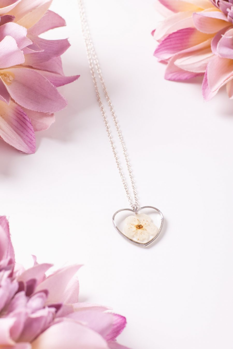 Anhänger Resin Herz Silber Spirea