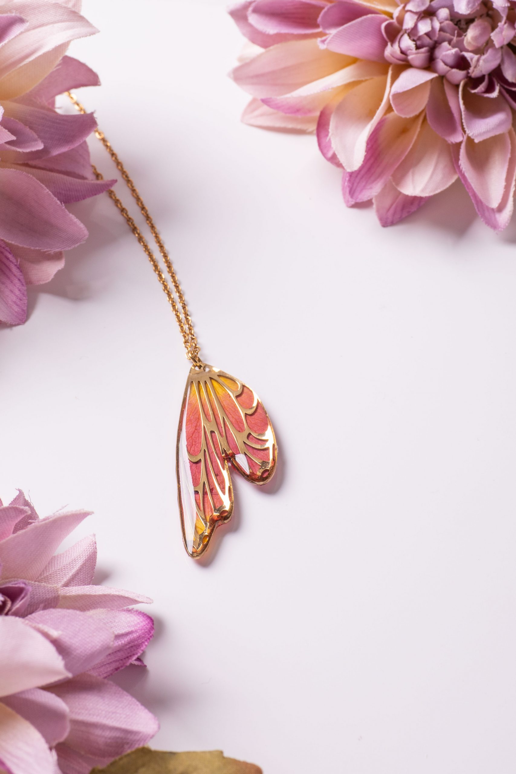 Anhänger Resin Flügel Gold Rose