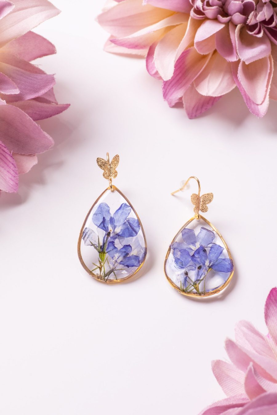 Ohrhänger Resin Tropfen Gold Männertreu