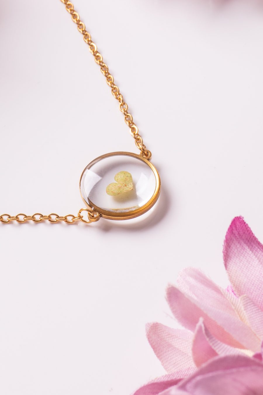 Armband Resin Gold Mittel Steinklee
