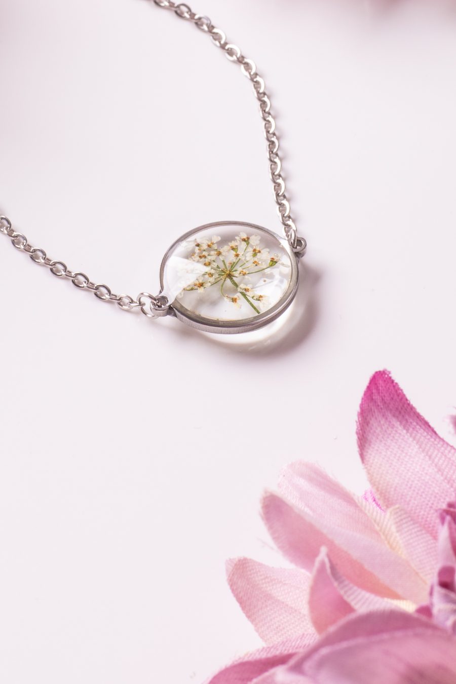 Armband Resin Weiß Silber Wilde Möhre