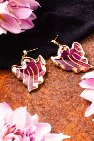 Ohrhänger Resin Lila Gold Veilchen