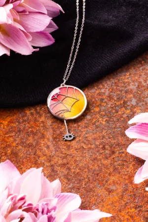 Anhänger Resin Silber Orange Gelb Rose